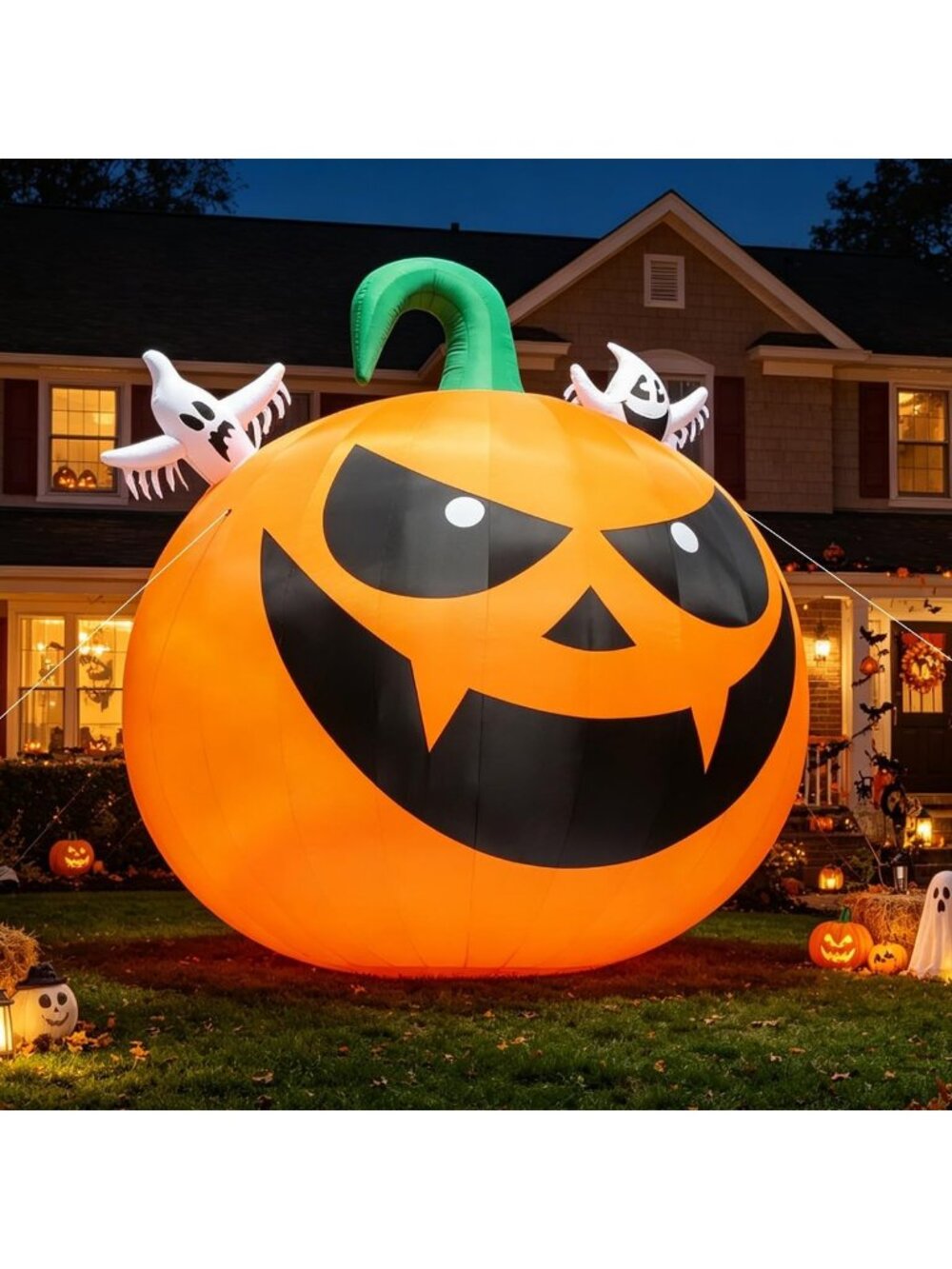 🎃20FT Halloween Inflatable Giant Pumpkin Decoration Blower Blow Up Yard Decor